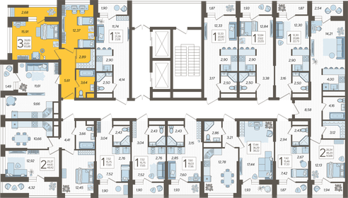 71 м², 3-комнатная квартира 16 000 000 ₽ - изображение 153