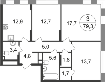 76,2 м², 3-комнатная квартира 17 718 092 ₽ - изображение 61