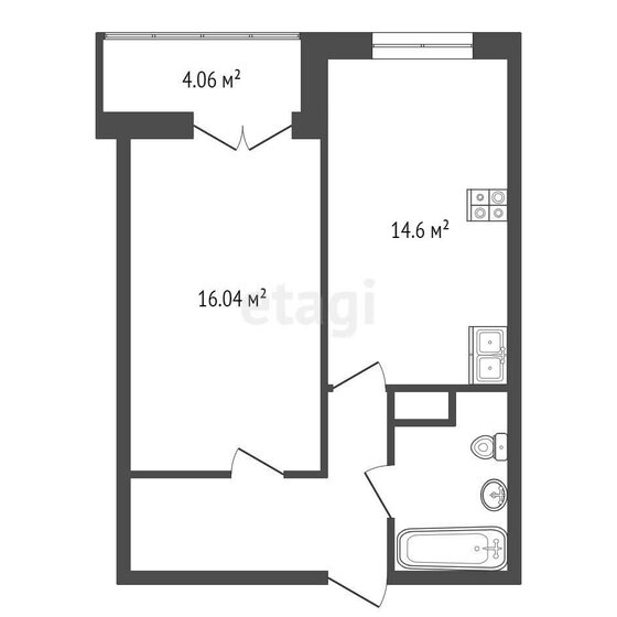 41,8 м², 1-комнатная квартира 10 490 000 ₽ - изображение 1