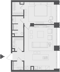 Квартира 62 м², 1-комнатная - изображение 1