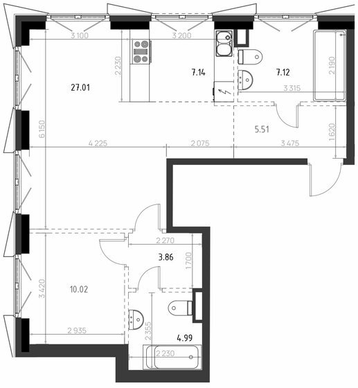 65,7 м², 2-комнатная квартира 16 775 803 ₽ - изображение 1