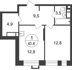 45 м², 1-комнатная квартира 12 000 000 ₽ - изображение 56