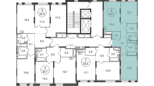 Квартира 64 м², 2-комнатная - изображение 2