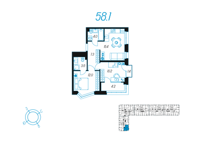 60,2 м², 3-комнатная квартира 6 300 000 ₽ - изображение 77