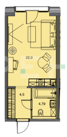 Квартира 31,3 м², студия - изображение 1