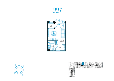 42,6 м², 1-комнатная квартира 4 240 000 ₽ - изображение 68
