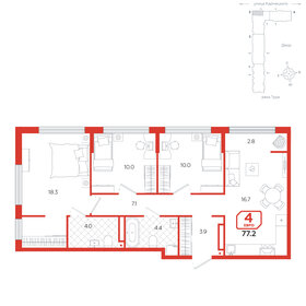 78,3 м², 4-комнатная квартира 10 380 000 ₽ - изображение 10