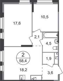 57,6 м², 2-комнатная квартира 13 541 294 ₽ - изображение 21