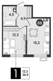 36,9 м², 1-комнатная квартира 5 767 470 ₽ - изображение 18