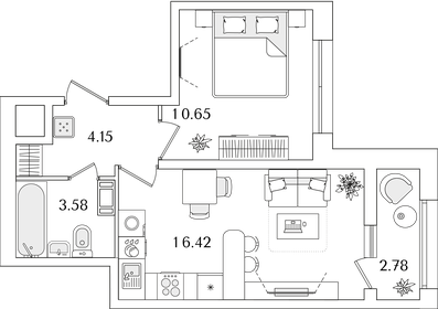 35,6 м², 1-комнатная квартира 10 504 545 ₽ - изображение 27