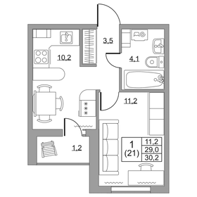 30,2 м², 1-комнатная квартира 3 840 200 ₽ - изображение 25