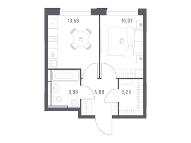 Квартира 32,7 м², 1-комнатная - изображение 1