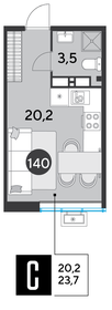 22 м², квартира-студия 4 382 400 ₽ - изображение 65