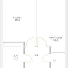 Квартира 42,8 м², 1-комнатная - изображение 2