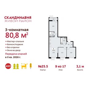 80,9 м², 3-комнатная квартира 19 430 918 ₽ - изображение 27