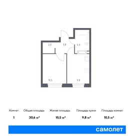 Квартира 30,6 м², 1-комнатная - изображение 1