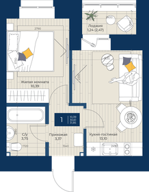 Квартира 31,9 м², 1-комнатная - изображение 1