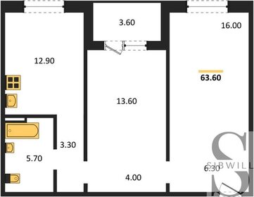 Квартира 63,5 м², 2-комнатная - изображение 1