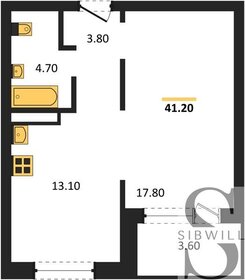 Квартира 41,2 м², 1-комнатная - изображение 1