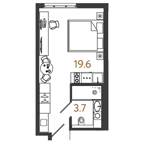 25,1 м², 1-комнатная квартира 8 500 000 ₽ - изображение 103