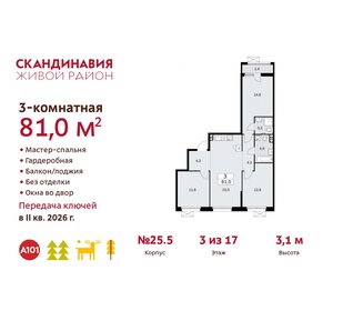 78,7 м², 3-комнатная квартира 18 924 620 ₽ - изображение 15