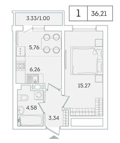 35,2 м², 1-комнатная квартира 6 200 000 ₽ - изображение 12