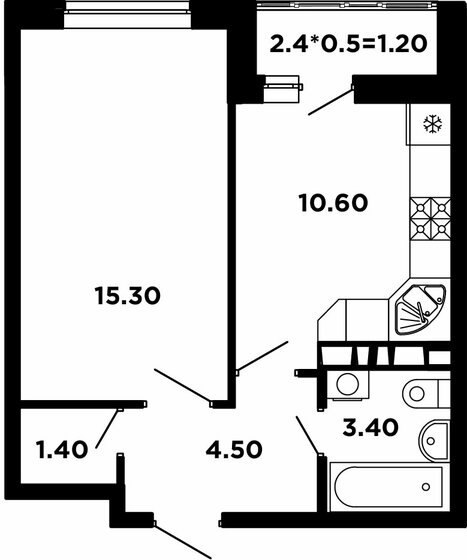 36,9 м², 1-комнатная квартира 6 531 301 ₽ - изображение 1