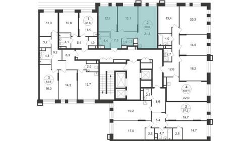 62,3 м², 2-комнатная квартира 14 688 711 ₽ - изображение 46