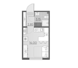 Квартира 20 м², студия - изображение 1