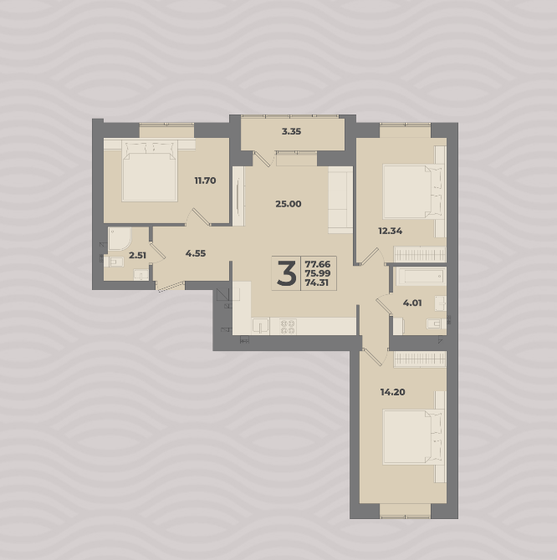 80,8 м², 3-комнатная квартира 6 967 800 ₽ - изображение 30
