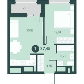 38,5 м², 1-комнатная квартира 6 650 000 ₽ - изображение 9