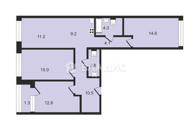 Квартира 85,6 м², 4-комнатная - изображение 1