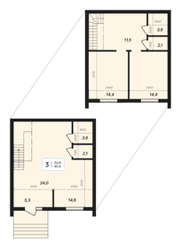 Квартира 95,6 м², 3-комнатная - изображение 1