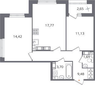 Квартира 59,5 м², 2-комнатная - изображение 1