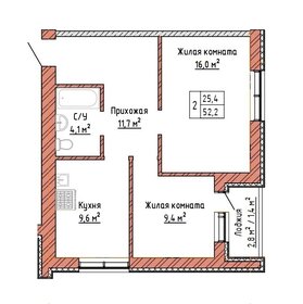 52,2 м², 2-комнатная квартира 4 437 000 ₽ - изображение 19