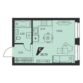 27,8 м², квартира-студия 4 260 156 ₽ - изображение 1