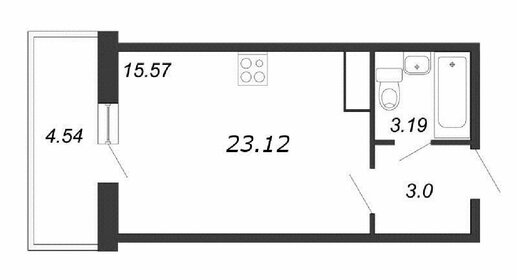 Квартира 23 м², студия - изображение 1