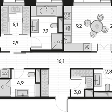 Квартира 116,6 м², 4-комнатная - изображение 2