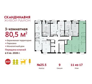 79 м², 3-комнатная квартира 20 300 000 ₽ - изображение 146