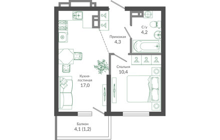 37,7 м², 1-комнатная квартира 15 973 470 ₽ - изображение 24