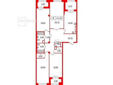 Квартира 141 м², 4-комнатная - изображение 1