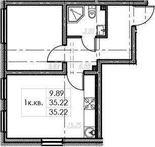 35,2 м², 1-комнатная квартира 6 150 000 ₽ - изображение 1