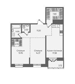 Квартира 78,2 м², 3-комнатная - изображение 1