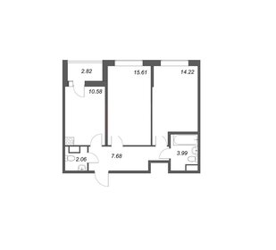 Квартира 55,6 м², 2-комнатная - изображение 1