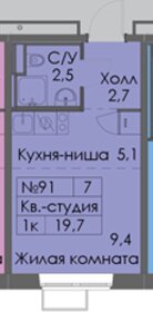 24 м², квартира-студия 7 200 000 ₽ - изображение 28