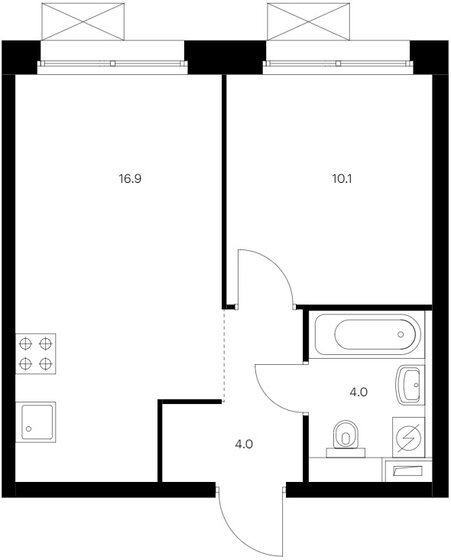 35 м², 1-комнатная квартира 9 900 000 ₽ - изображение 1