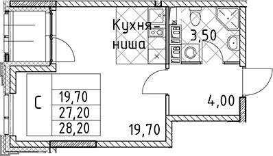 Квартира 28,2 м², студия - изображение 1