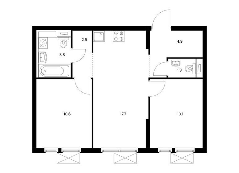 50,9 м², 2-комнатная квартира 9 330 000 ₽ - изображение 11