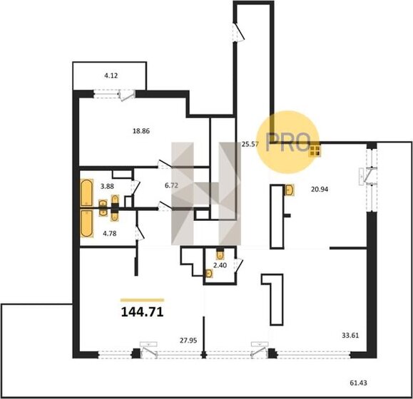 144,7 м², 2-комнатная квартира 45 600 000 ₽ - изображение 1