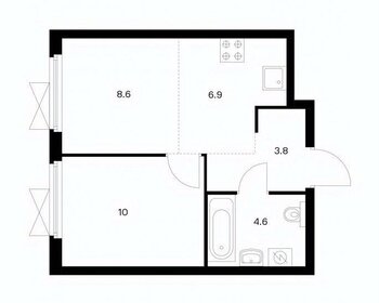 Квартира 33,9 м², 2-комнатная - изображение 1